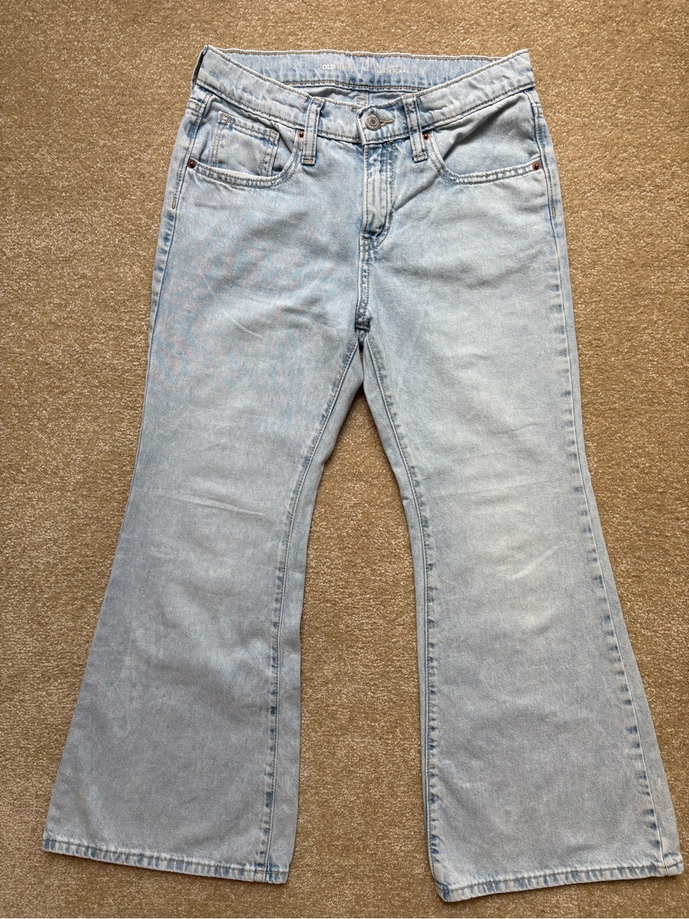NWOT OLD NAVY Girls’ Light Wash Baggy Flare Jeans Size 10